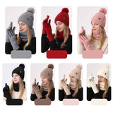 Women Pink Argyle 3-Piece Set-Hat Scarf and Gloves
