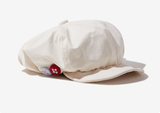 Darrahopens Fashion > Women's Fashion > Women's Accessories Women's Beige Newsboy Cap UPF50+ Sun Protection Cotton Blend Octagonal Beret Hat - Adjustable Breathable Baker Boy Style with Cute Button Detail