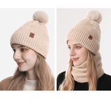 Darrahopens Fashion > Women's Fashion > Women's Accessories Women's Fashionable Winter 3-Piece Set: Knit Hat, Scarf, and Gloves.  A must-have for outdoor skiing and cycling—Beige