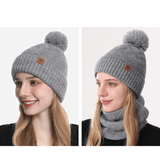 Darrahopens Fashion > Women's Fashion > Women's Accessories Women's Fashionable Winter 3-Piece Set: Knit Hat, Scarf, and Gloves.  A must-have for outdoor skiing and cycling—Gray