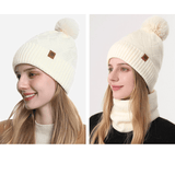 Darrahopens Fashion > Women's Fashion > Women's Accessories Women's Fashionable Winter 3-Piece Set: Knit Hat, Scarf, and Gloves.  A must-have for outdoor skiing and cycling - Off-White