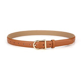 Darrahopens Fashion > Women's Fashion > Women's Accessories Women's Genuine Leather Thin Belt 2.3cm Width Minimalist Gold D-Shaped Buckle Casual Waist Strap for Jeans Dresses Camel 105cm