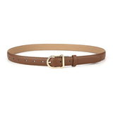 Darrahopens Fashion > Women's Fashion > Women's Accessories Women's Genuine Leather Thin Belt 2.3cm Width Minimalist Gold D-Shaped Buckle Casual Waist Strap for Jeans Dresses Caramel Color 105cm