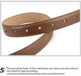 Darrahopens Fashion > Women's Fashion > Women's Accessories Women's Genuine Leather Thin Belt 2.3cm Width Minimalist Gold D-Shaped Buckle Casual Waist Strap for Jeans Dresses Coffee 105cm