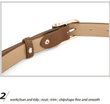 Darrahopens Fashion > Women's Fashion > Women's Accessories Women's Genuine Leather Thin Belt 2.3cm Width Minimalist Gold D-Shaped Buckle Casual Waist Strap for Jeans Dresses White 105cm