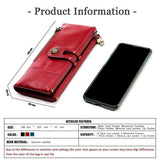 Darrahopens Fashion > Women's Fashion > Women's Accessories women's leather wallet, anti-skimming wallet, retro style wallet, Korean fashion wallet, long wallet for women, ladies accessory, RFID blocking wallet, genuine leather clutch - Red - Size L In Australia - Darrahopens