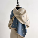Darrahopens Fashion > Women's Fashion > Women's Accessories Women's scarf - Long scarf - Double-sided warm blanket - Suitable for spring, autumn and winter - 185*65cm - Blue