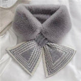 Darrahopens Fashion > Women's Fashion > Women's Accessories Women's Scarf - Women's Winter Scarf - Thick - Warm - Short Scarves - Plush Cross Scarves - Neck Scarves - Ultra Soft - 75x10 cm - Gray