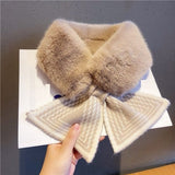 Darrahopens Fashion > Women's Fashion > Women's Accessories Women's Scarf - Women's Winter Scarf - Thick - Warm - Short Scarves - Plush Cross Scarves - Neck Scarves - Ultra Soft - 75x10 cm - Milk Tea Color