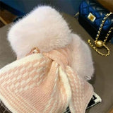 Darrahopens Fashion > Women's Fashion > Women's Accessories Women's Scarf - Women's Winter Scarf - Thick - Warm - Short Scarves - Plush Cross Scarves - Neck Scarves - Ultra Soft - 75x10 cm - Pink