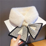 Darrahopens Fashion > Women's Fashion > Women's Accessories Women's Scarf - Women's Winter Scarf - Thick - Warm - Short Scarves - Plush Cross Scarves - Neck Scarves - Ultra Soft - 75x10 cm - White