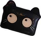 Darrahopens Fashion > Women's Fashion > Women's Accessories Women's wallet - Solid color - Cat design - A gift for young women and ladies (Black)