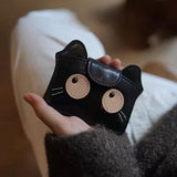 Darrahopens Fashion > Women's Fashion > Women's Accessories Women's wallet - Solid color - Cat design - A gift for young women and ladies (Black)