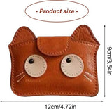 Darrahopens Fashion > Women's Fashion > Women's Accessories Women's wallet - Solid color - Cat design - A gift for young women and ladies (Brown)