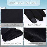 Darrahopens Fashion > Women's Fashion > Women's Accessories Women's Winter Touchscreen Gloves, Warm Velvet Lined Thickened Gloves, Black