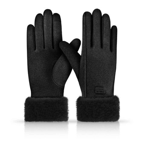 Darrahopens Fashion > Women's Fashion > Women's Accessories Women's Winter Touchscreen Gloves, Warm Velvet Lined Thickened Gloves, Black