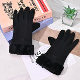Darrahopens Fashion > Women's Fashion > Women's Accessories Women's Winter Touchscreen Gloves, Warm Velvet Lined Thickened Gloves, Black