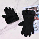 Darrahopens Fashion > Women's Fashion > Women's Accessories Women's Winter Touchscreen Gloves, Warm Velvet Lined Thickened Gloves, Black