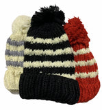 Darrahopens Fashion > Women's Fashion > Women's Accessories Womens Thick Knit Beanie Winter Fleece Lined Hat Warm Faux Fur Pom Striped Ski