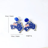 Darrahopens Fashion > Women's Fashion > Women's Accessories Wooden Australia Map Silhouette Earrings - Lightweight Geometric Ear Drops, Cultural Decor Gift(Style 2)