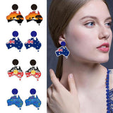 Darrahopens Fashion > Women's Fashion > Women's Accessories Wooden Australia Map Silhouette Earrings - Lightweight Geometric Ear Drops, Cultural Decor Gift(Style 4)