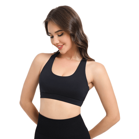 Darrahopens Fashion > Women's Fashion > Women's Activewear 2-Pack Black High-Support Shockproof Sports Bra(M Size) - Women's Backless Yoga Running Vest with Naked-Feel Comfort (Padded & Wire-Free)