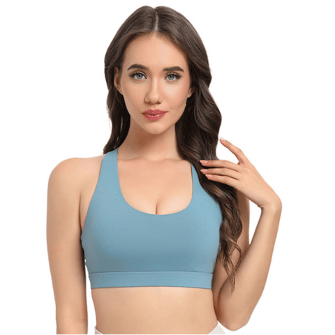 Darrahopens Fashion > Women's Fashion > Women's Activewear 2-Pack Blue High-Support Shockproof Sports Bra(XXL Size) - Women's Backless Yoga Running Vest with Naked-Feel Comfort (Padded & Wire-Free)
