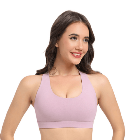 Darrahopens Fashion > Women's Fashion > Women's Activewear 2-Pack Pink High-Support Shockproof Sports Bra(S Size) - Women's Backless Yoga Running Vest with Naked-Feel Comfort (Padded & Wire-Free)