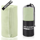 Darrahopens Fashion > Women's Fashion > Women's Activewear 2-Piece Beige Yellow Quick-Dry Microfiber Sports Towel with Travel Case - Compact & Absorbent for Gym, Swimming & Camping