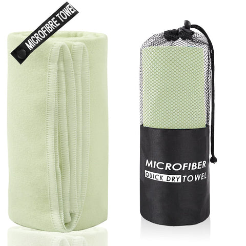 Darrahopens Fashion > Women's Fashion > Women's Activewear 2-Piece Beige Yellow Quick-Dry Microfiber Sports Towel with Travel Case - Compact & Absorbent for Gym, Swimming & Camping