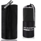 Darrahopens Fashion > Women's Fashion > Women's Activewear 2-Piece Black Quick-Dry Microfiber Sports Towel with Travel Case - Compact & Absorbent for Gym, Swimming & Camping