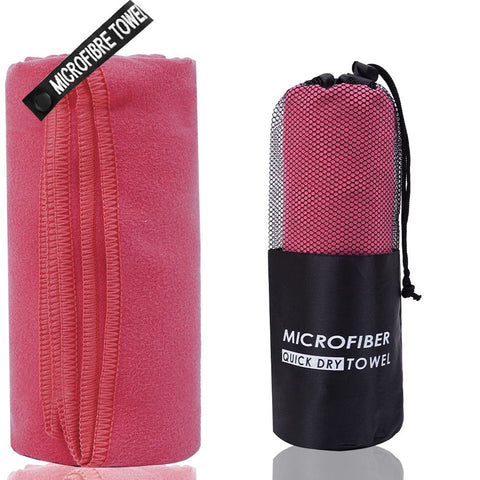 Darrahopens Fashion > Women's Fashion > Women's Activewear 2-Piece Cherry Red Quick-Dry Microfiber Sports Towel with Travel Case - Compact & Absorbent for Gym, Swimming & Camping