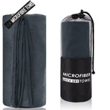 Darrahopens Fashion > Women's Fashion > Women's Activewear 2-Piece Dark Grey Quick-Dry Microfiber Sports Towel with Travel Case - Compact & Absorbent for Gym, Swimming & Camping