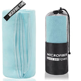 Darrahopens Fashion > Women's Fashion > Women's Activewear 2-Piece Light Blue Quick-Dry Microfiber Sports Towel with Travel Case - Compact & Absorbent for Gym, Swimming & Camping