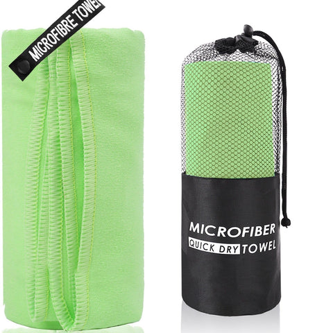 Darrahopens Fashion > Women's Fashion > Women's Activewear 2-Piece Light Green Quick-Dry Microfiber Sports Towel with Travel Case - Compact & Absorbent for Gym, Swimming & Camping