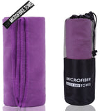 Darrahopens Fashion > Women's Fashion > Women's Activewear 2-Piece Purple Quick-Dry Microfiber Sports Towel with Travel Case - Compact & Absorbent for Gym, Swimming & Camping