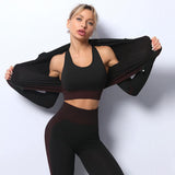 Darrahopens Fashion > Women's Fashion > Women's Activewear Red High Waist Yoga Set for Women - Sports Bra, Long Sleeve Shirt & Leggings 3-Piece Workout Set Size XXXL