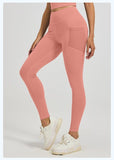 Darrahopens Fashion > Women's Fashion > Women's Activewear Slim Fit Sports Pants - High Rise Yoga Pants with Side Pockets - Soft and Stretchy Blended Fabric, Breathable and Comfortable - Skinny Fit with Elastic Waist - Suitable for Yoga, Fitness, Walking and Daily Use (Light Pink, Size XL)