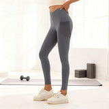 Darrahopens Fashion > Women's Fashion > Women's Activewear Slim Fit Sports Pants - High Waist Yoga Pants with Side Pockets - Soft and Stretchy Blended Fabric, Breathable and Comfortable - Skinny Fit with Elastic Waist - Suitable for Yoga, Fitness, Walking and Daily Use (Gray, Size L)