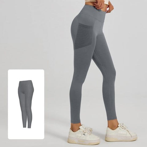 Darrahopens Fashion > Women's Fashion > Women's Activewear Slim Fit Sports Pants - High Waist Yoga Pants with Side Pockets - Soft and Stretchy Blended Fabric, Breathable and Comfortable - Skinny Fit with Elastic Waist - Suitable for Yoga, Fitness, Walking and Daily Use (Gray, Size L)