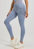 Darrahopens Fashion > Women's Fashion > Women's Activewear Slim Fit Sports Pants - High Waist Yoga Pants with Side Pockets - Soft and Stretchy Blended Fabric, Breathable and Comfortable - Skinny Fit with Elastic Waist - Suitable for Yoga, Fitness, Walking and Daily Use (Light Blue, Size L)