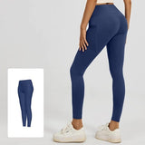 Darrahopens Fashion > Women's Fashion > Women's Activewear Slim Fit Sports Pants - High Waist Yoga Pants with Side Pockets - Soft and Stretchy Blended Fabric, Breathable and Comfortable - Skinny Fit with Elastic Waist - Suitable for Yoga, Fitness, Walking and Daily Use (Dark Blue, Size L)
