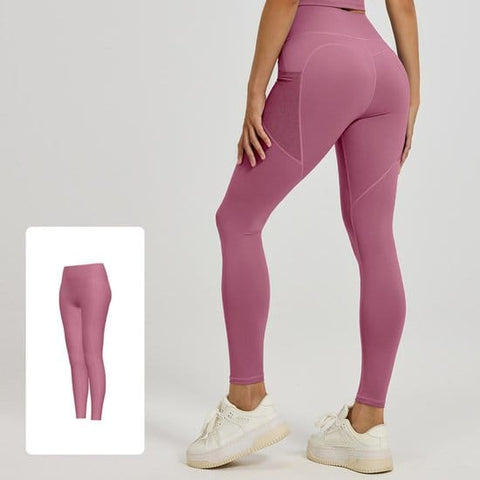 Darrahopens Fashion > Women's Fashion > Women's Activewear Slim Fit Sports Pants - High Waist Yoga Pants with Side Pockets - Soft and Stretchy Blended Fabric, Breathable and Comfortable - Skinny Fit with Elastic Waist - Suitable for Yoga, Fitness, Walking and Daily Use (Dark Pink, Size L)