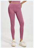 Darrahopens Fashion > Women's Fashion > Women's Activewear Slim Fit Sports Pants - High Waist Yoga Pants with Side Pockets - Soft and Stretchy Blended Fabric, Breathable and Comfortable - Skinny Fit with Elastic Waist - Suitable for Yoga, Fitness, Walking and Daily Use (Dark Pink, Size XXL)