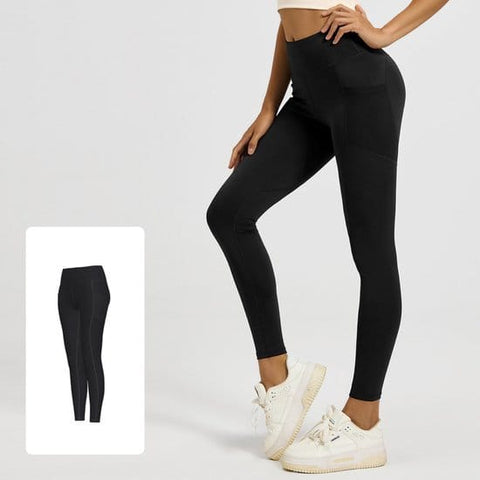 Darrahopens Fashion > Women's Fashion > Women's Activewear Slim Fit Sports Pants - High Waist Yoga Pants with Side Pockets - Soft and Stretchy Blended Fabric, Breathable and Comfortable - Skinny Fit with Elastic Waist - Suitable for Yoga, Fitness, Walking and Daily Use (Black, Size L)