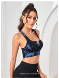 Darrahopens Fashion > Women's Fashion > Women's Activewear Women's Blue Tie Dye Zip-Up Sports Bra | Shockproof, Push-Up Size S