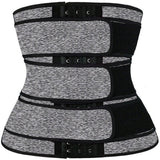 Darrahopens Fashion > Women's Fashion > Women's Activewear Women Sweat Reducer Training Belt - Sweatband - Waist Trainer - Slimming Belly Band - 3-Row Closure & Breathable Material - Extended Sizes (S to 6XL) - Gray, 6XL