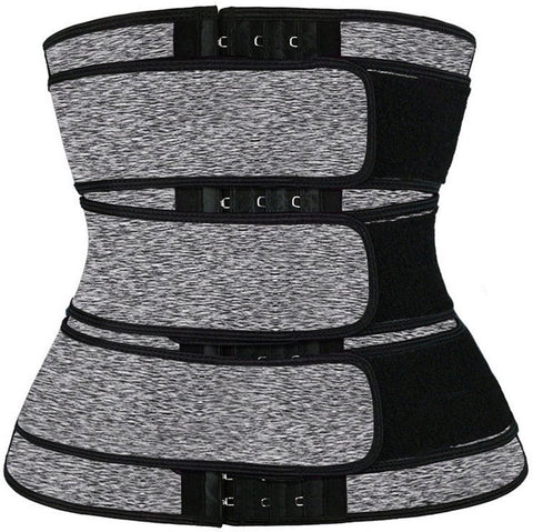 Darrahopens Fashion > Women's Fashion > Women's Activewear Women Sweat Reducer Training Belt - Sweatband - Waist Trainer - Slimming Belly Band - 3-Row Closure & Breathable Material - Extended Sizes (S to 6XL) - Gray, 6XL