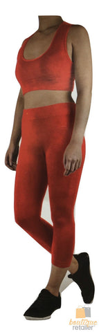 Darrahopens Fashion > Women's Fashion > Women's Activewear Womens CROP TOP Tank + LEGGING Pants SET Jogger Sport Party Tracksuit Gym Yoga - Red