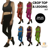 Darrahopens Fashion > Women's Fashion > Women's Activewear Womens CROP TOP Tank + LEGGING Pants SET Jogger Sport Party Tracksuit Gym Yoga - Red